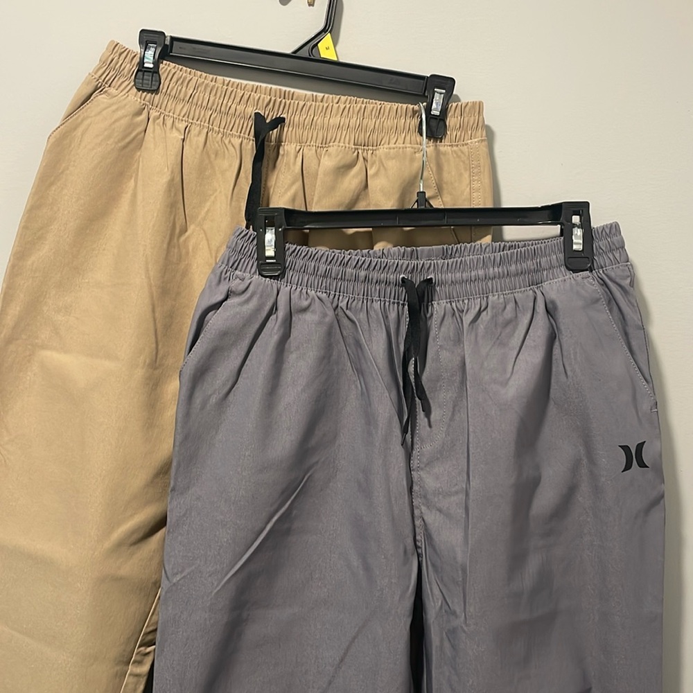 Lot 2 boys Hurley jogger pants size 18/20 brand new grey khaki